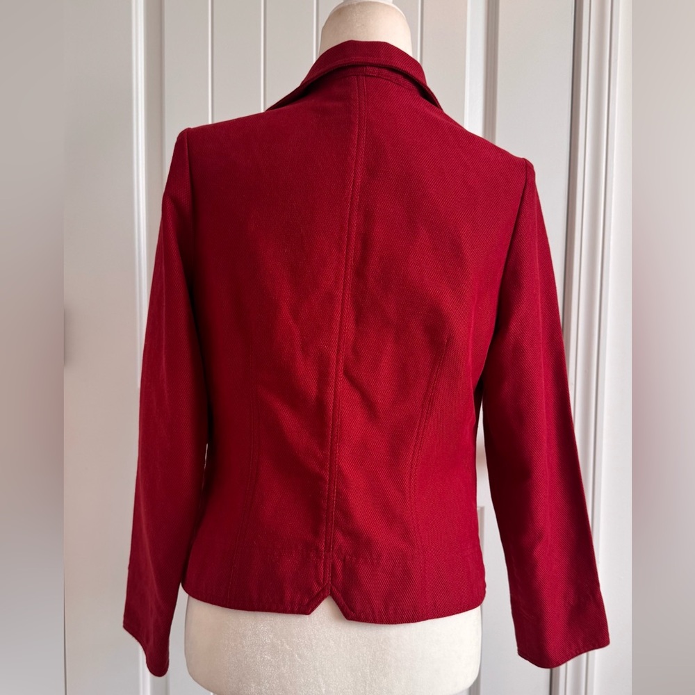 Requirements Size Small Dark Red Button-Front Unlined Jacket - Picture 4 of 10